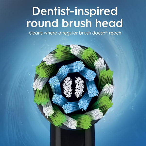 Oral-B Vitality Pro Electric Toothbrushes for Adults, for Him/Her, 1 Handle, 2 Toothbrush Heads, 3 Brushing Modes Including Sensitive Plus, 2 Pin UK Plug, Black (Packing May Vary)