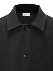 2025 American Style New Men'S Everyday Casual Classic Versatile Solid Color Side Double Pocket Easy Design Handsome Dad Wrinkle-Resistant Non-Iron Single-Breasted Light Luxury Trench Coat