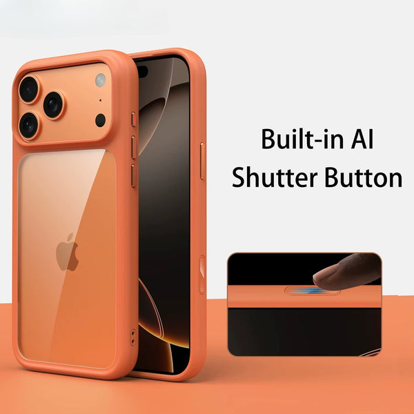 Phone Case - Luxury Matte Orange Shockproof Case for Iphone 17 Pro Max 17 Pro Transparent Back Cover Anti-Scratch Protective Phone Case