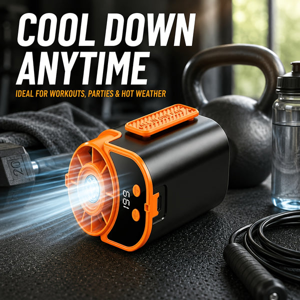 Portable Multi-functional Fan, Rapid Cooling 181.44g Ultra-lightweight Design, 18000 RPM High-speed Motor, 5000mAh Long-lasting Battery, Fast Charge Shock Dust Resistant, Flashlight, for Travel, Gym, Party, Working In High-temperature Environments