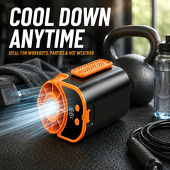 Portable Multi-functional Fan, Rapid Cooling 181.44g Ultra-lightweight Design, 18000 RPM High-speed Motor, 5000mAh Long-lasting Battery, Fast Charge Shock Dust Resistant, Flashlight, for Travel, Gym, Party, Working In High-temperature Environments