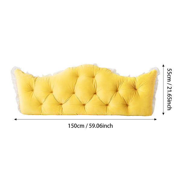 Large Ultra-Soft Comfortable Plush Backrest Pillow, Princess Style Reading Cushion, Neck and Back Support, Luxurious Fashionable Home Style Multifunctional Lace Ruffled Headboard Cushions, Suitable for Bedroom, Living Room, Dorm, Sofa Home Decor, Machine