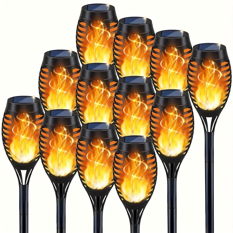 6/8/12pcs Solar Torch Lights Outdoor, Light with Vivid Dancing Flickering Flames for Landscape Garden Pathway, Auto On/Off, for Christmas Decor, Ideal for Christmas Gift