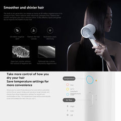 Xiaomi Ionic Hair Dryer H300,20 M/S Super Large Air Flow,2-Speed Three Temperature Settings,Powerful And Fast Hair Dryer, Hot And Cold Air Constant Temperature Hair Care Without Damage