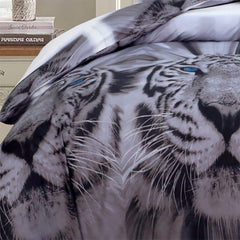 4pcs Printed Duvet Cover Set, Soft Comfortable Multi-design Printed Bedding Set, For Bedroom, Guest Room (1 Fitted sheet + 2 Pillowcases + Without Core) Trendy Design, Soft Fabric, Brushed Material, Lightweight
