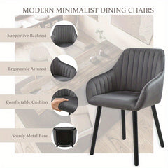 Modern Scandinavian Dining Chairs Suitable for - Ergonomic Armrests & Padded Seats with Cushioned Backrest, Soft /Upholstery & Sturdy Legs - - Modern Chairs, for, or for Company Events (Assembly Required)
