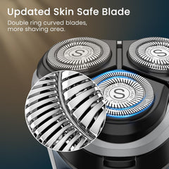 Sweetlf Electric Razor for Men, 120 Min Shaving, Fast UK Adapter (1H Charging),100% Waterproof, Wet & Dry Rotary Shavers for Men with Pop-Up Trimmer, LED Display, Dark Blue