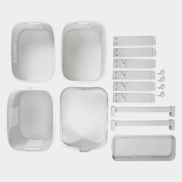 1pc, White Triple Layered, Bathroom Dirty Clothes Sorting Storage Basket, Household Multi-Purpose Laundry Changing Storage Basket, Fruit And Vegetable Snack Toy Storage Basket, Large Capacity to Save Space, with 4 Swivel Wheels, Smooth And Flexible Moveme