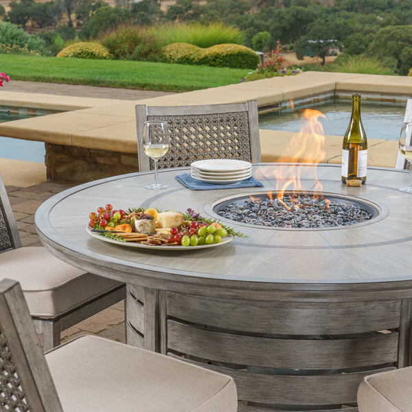 Sunvilla Tully 7 Piece High Cushioned Dining Fire Set + Cover