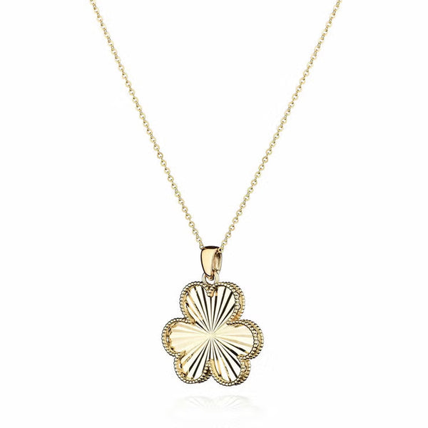 14Ct Yellow Gold Three Heart Diamond Cut Pendant