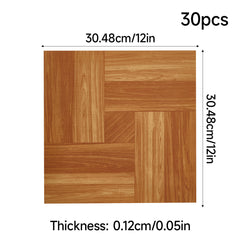 LIVINGANDHOME 30-Pack Self-Adhesive Vinyl Floor Planks Stickers, Wood Effect Flooring Tiles, 12