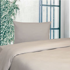 Portuguese Flannel Cotton 3 Piece Single Duvet Set, Grey Plaid