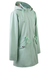 Drawstring Waist Hooded Zip Up Coat, Casual Long Sleeve Coat for Fall & Winter, Women's Clothing