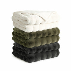 House & Home Bubble Faux Fur Throw in 3 Colours, 152 X 177 Cm