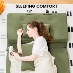 Folding Sofa Bed Adjustable Lazy Tatami Sofa Convertible Floor Couch 5 Levels Adjustable Backrest Lounge Chaise for Living Room Bedroom Guest Room