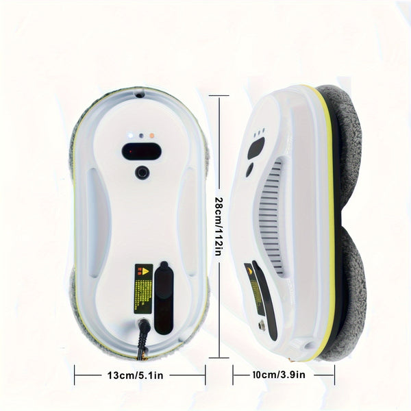 PuRuiKai09 2026 Latest Window Cleaning Robot (Plug-in): Fully automatic remote control operation, with automatic water spraying function and 4.5-meter anti-fall safety rope, set includes 10 cleaning cloths and a water spray bottle (local warehouse
