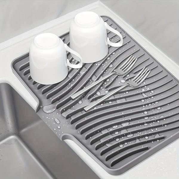 Silicone Kitchen Sink Drying Mat Rectangle Non Slip Worktop Saver Dish Drainer