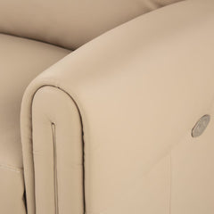 Nicoletti Atlanta Beige Leather Power Reclining 2 Seater Sofa