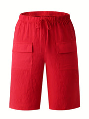 Circle 3pcs Set Standard Size Women's Shorts Casual Beach Pants with Pockets