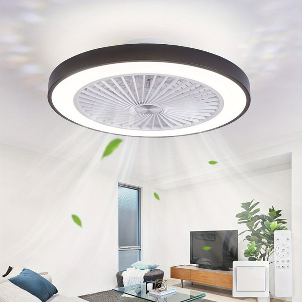20' Low Profile Ceiling Fan with Lights And Remote Low Profile Flush Mount Ceiling Fan Light 6 Speeds 4000LM 48W Fandelier LED Fan Light Smart Timer 3000-6500K Dimmable for Dining Living Room