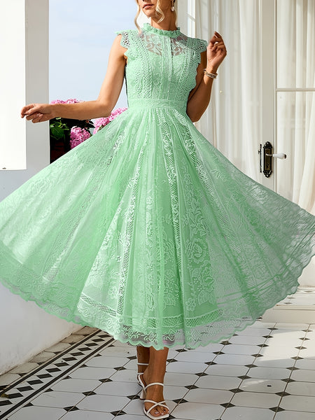 New Elegant Lace Flared Dress for Women