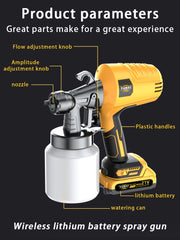 High Pressure and Low Flow HVLP Spray Gun, Suitable for Indoor and Outdoor Walls, Wood, Fences, Decks, Furniture - Including Adjustable Spray Mode and Ergonomic Design, Simple, Portable and Wireless, Suitable for Family Christmas Gifts.