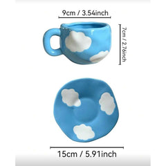 1pc Ceramic Coffee Cup And Saucer, Korean-Style Ins Style Retro Hand-Knotted Mug, High-Looking Fresh Breakfast Milk Cup, Office Water Cup, Tea Cup, Suitable for Home Use, Parties, Gift Giving
