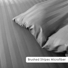 Premium Hotel Quality Satin Stripe Duvet Cover Set Double with Pillowcases | Reversible Soft Quilt Bedding | Easy Care Breathable Luxury Quilt Cover