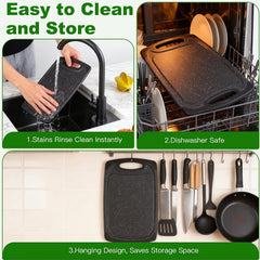 3pcs/13pcs Kitchen Cutting Board, Plastic Cutting Board, Thick Cutting Board, Suitable For Cutting Meat, Vegetables, And Fruits, With Easy-grip Handle, Dishwasher Safe.