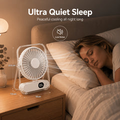 Portable Wearable Belt Fan & Flashlight Suitable for Outdoor, Hands-Free Clip- Cooling System with Quiet Operation, Strong Airflow - for Camping,, Night Shift, - for Belt Attachment (No Desk Use)