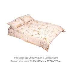 Solid Color Bronzing Stone Pattern Creative Fashion Design Bed Three-piece Set with 2 Pillowcases and 1 Duvet Cover, Soft and Comfortable, Suitable for Bedding in All Seasons, Camel, 135*200cm / 200*200cm / 220*230cm / 230*260cm