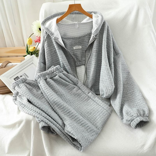 Casual suit Women's retro 2025 new style casual s loose coat, cuffed pants three-piece set for women