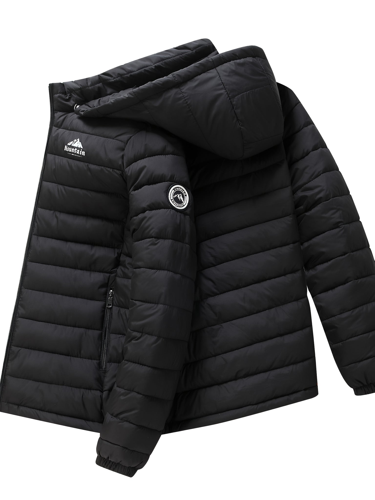 Men's winter Windproof warm Jacket hooded and detachable casual jacket, Men's Fashionable Quilted, Machine Washable - Heavy-Duty Cold Weather Coat, Men's Winter Outdoor Activities Slightly High Quality Jacket High Quality Business Black Jacket.
