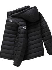 Men's winter Windproof warm Jacket hooded and detachable casual jacket, Men's Fashionable Quilted, Machine Washable - Heavy-Duty Cold Weather Coat, Men's Winter Outdoor Activities Slightly High Quality Jacket High Quality Business Black Jacket.