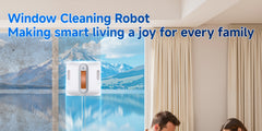 2025 Intelligent Electronic Window Cleaning Robot, Featuring 7.5Kpa Strong Suction, Smart Route Planning, an 8-Layer Safety Protection System, Edge Cleaning Capabilities, Washable Rags, Double-Sided Nozzles, And Water Volume Display