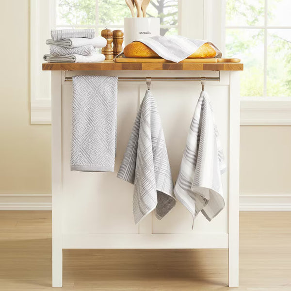 Town & Country Organic Kitchen Towels 8 Pack, in 4 Designs