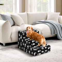 Anti-Slip Dog Steps with Removable Washable Cover for Smaller Elder Pets Sturdy Steps for Dogs