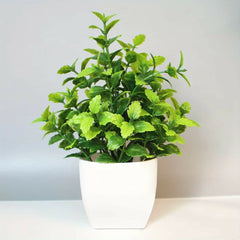 4pcs Artificial Mini Potted Plants, Fake Eucalyptus Plant in Pots House Plants for Home Office Decor
