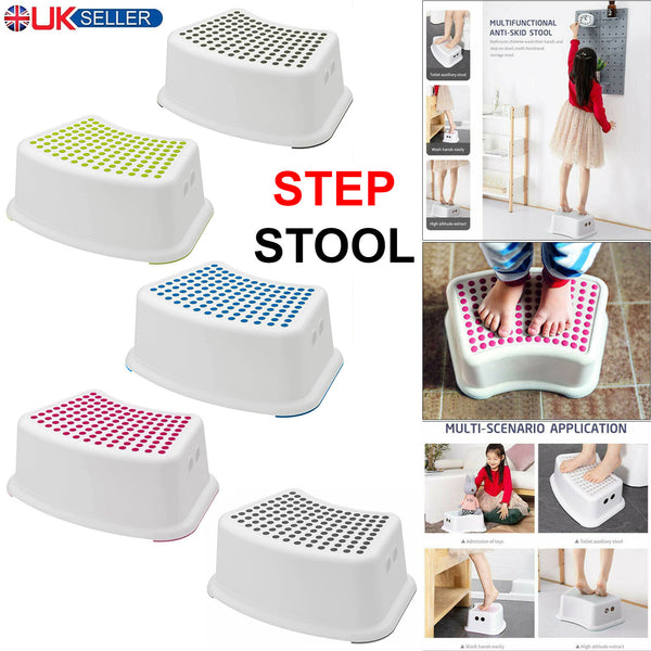 Plastic Child Foot Step Stool Anti-Slip Cover on Top For Children Practical Non-Slip Toilet Step | Toilet Steps For Toddlers | Step Stool | Toddler Step Stool | Toilet Seat & Step, Toilet Stool