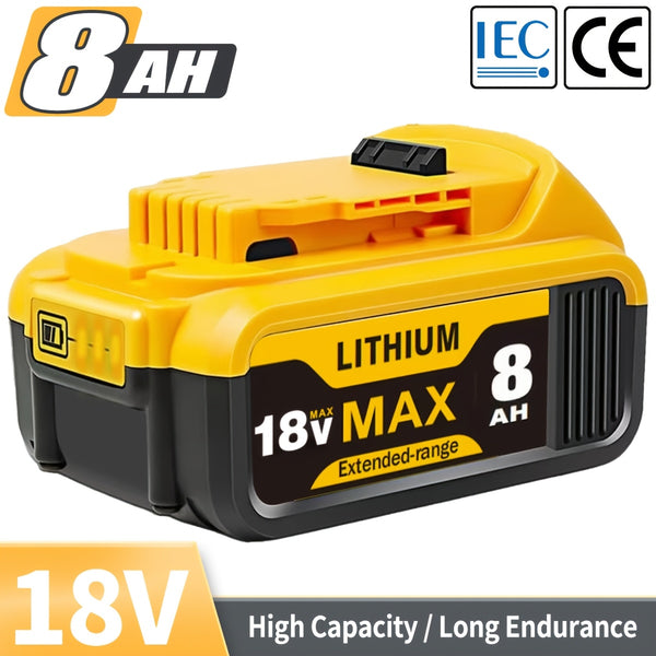 1/2/4pcs 18V 8.0Ah Battery Replacement for Dewalt Power Tool for Dewalt Battery 18V DCB180 DCB181 DCB182 DCB184 DCB200 DCB201 DCB204 And Cordless Power Tools with LED Indicator