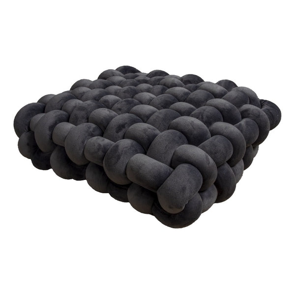 Set of 2 Twisted Knit Square Throw Pillow Cushion – Handmade Style Braided Texture Decorative Seat Pad for Dining Chair, Bench & Window Seat, Soft Polyester Fill, Plush Home Accent (30 x 33 x 12cm)
