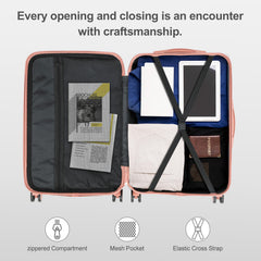 4pcs Luggage with Corner Protectors, 12/ 20/ 24/ 28-Inch, Durable Hard Shell, 360 Spinner Wheels, Multifunctional Large Capacity, Lightweight Travel Suitcase