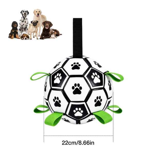 Dog Fetch Ball with Grab Straps for Small and Medium Dogs Durable Pet Play Ball for Outdoor Training Water Play and Daily Exercise