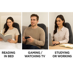 Teddy Fleece Reading Pillow with Arms Soft Backrest Support Cushion 65x40cm for Bed and Sofa in 4 Colours