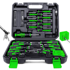 Amartisan 43pcs Magnetic Screwdriver Set with Case, Chrome Vanadium Steel, Includes Slotted, Phillips, Hex, Pozidriv, Torx & Precision Screwdrivers, Magnetizer/Demagnetizer, Flexible Shaft for Home Repair, DIY & Professional Use