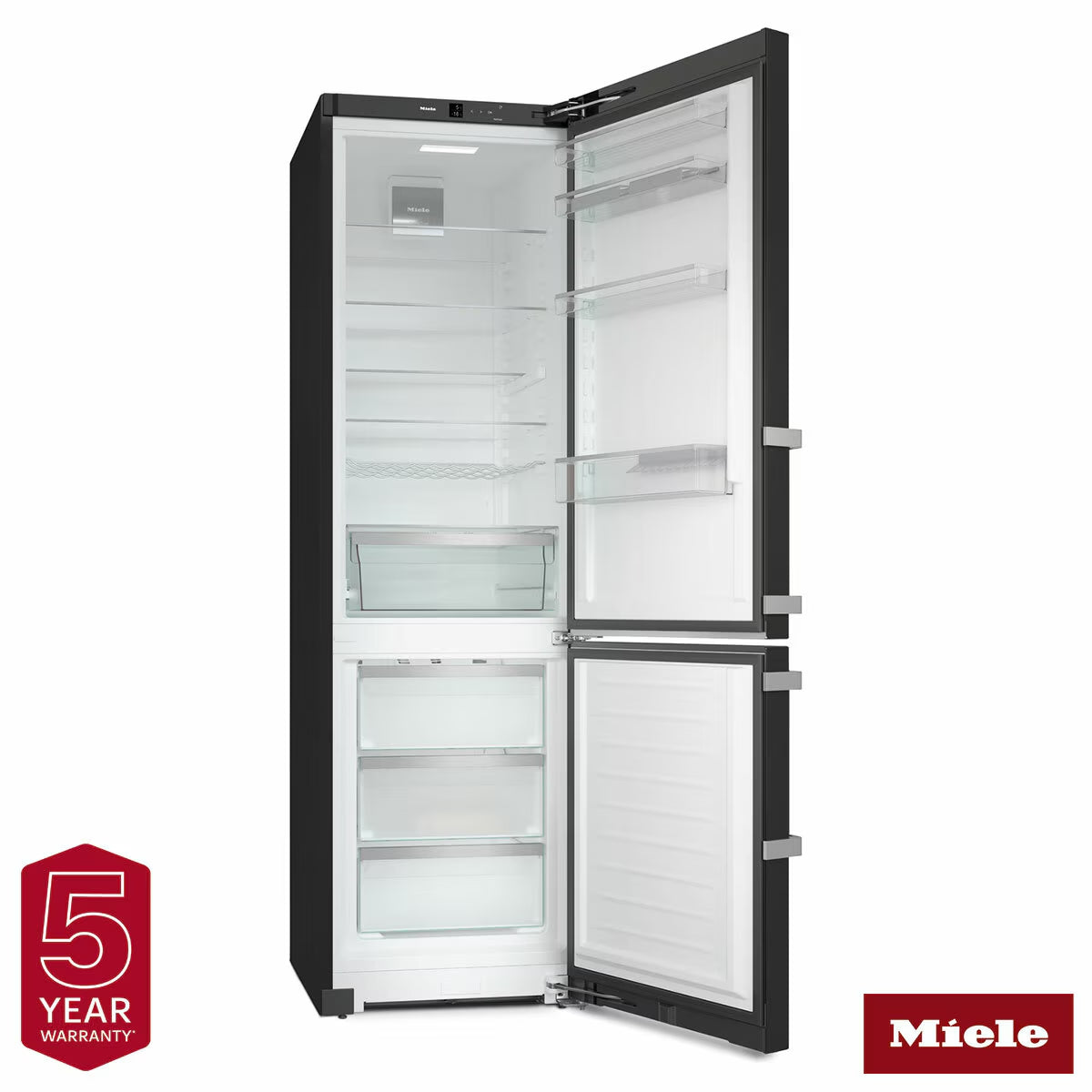 Miele KFN 4795 AD Fridge Freezer, a Rated in Black Steel
