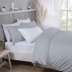 Purity Home 400 Thread Count Cotton Grey Duvet Cover Set in 4 Sizes