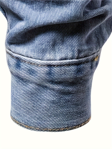 Men's Casual Slim Jacket Vintage Lapel Denim Jacket