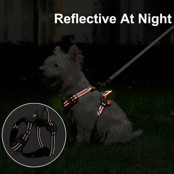 Non-Tension Pet Carrier with 2 Leash Clips Adjustable Padded Dog Vest Reflective Non-Choking Pet Oxford Vest with Easy to Control Handle for Small Medium And Large Dogs