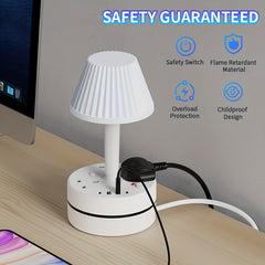 A 3-port Power Board/power Socket/power Strip with 2 USB-A And 2 USB-C Ports, Equipped with A Desk Lamp, Compatible with 220V-240V, Maximum Power 3250W, 13A, 1.8m Cable, Suitable for Home, Kitchen, Outdoor, Hotel, Office, Cruise Vacation
